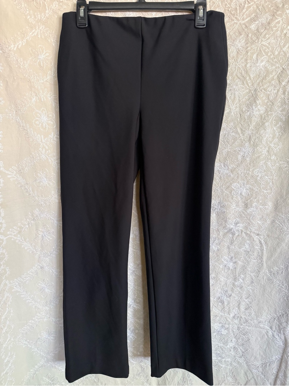 Classic Black Christian Siriano Work Pants Straight Pull on